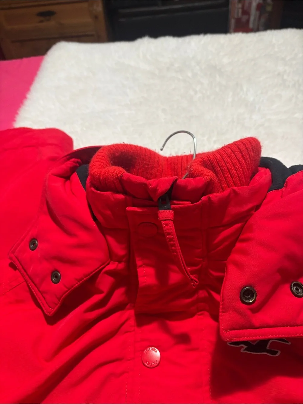 Hollister Bright Red Kids Puffer Coat